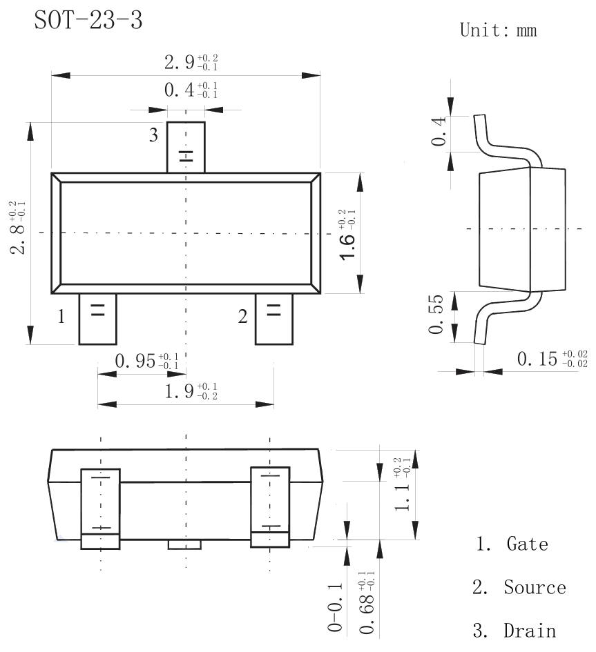 AO3401 Dimensions sot-23